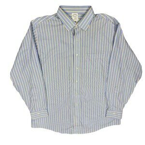 Blue and Yellow Striped Men's Shirt